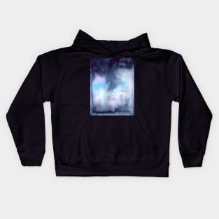 Dreamy Watercolor Texture with Indigo and pastel Kids Hoodie